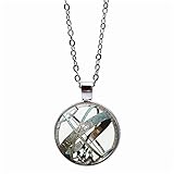 Luunay Zubehör Astronomische Sonnenuhr Globus Zeit Edelstein Halskette Anhänger Pullover Kette Schmuck Edelstahl Halskette