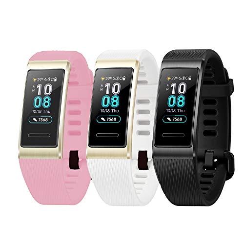 for Huawei Band 3 Pro Band, Lamshaw Classic Silicone Band for Huawei Band 3 Pro Fitness Activity Tracker (3 Pack-b)