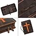 ELIZO Leather Bible Cover Case for Men Women Genuine Leather Bible Bag Holder Cross Large Carrying with Zipper Case Protector Christian Religious Gifts for Mens Timber Study