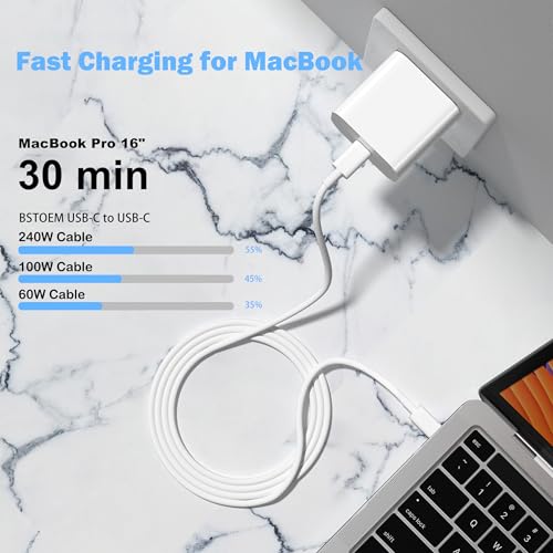 Image of 2Pack for Apple USB C to USB C Charging Cable 10ft 240W,Long Type C to Type C Fast Charger Cord for iPhone 17 /16 E /Air /15 /Pro /Plus /Pro Max,for MacBook Pro /Air,for iPad Pro12.9 /11in,Air 4 /5,Mini 6 /7
