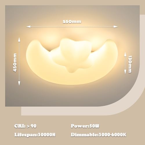 Lampe plafond avec télécommande et variation de lumière 3000k-6000k - 3