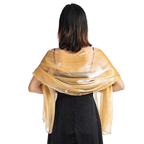 jieGorge Accessory, Las mujeres vestido de noche de la boda chal color sólido de la fiesta chal bufanda de las mujeres envoltura, ropa zapatos y accesorios (S tamaño libre)