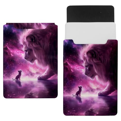 Housse pour ordinateur portable 13,8 pouces motif lion et chat