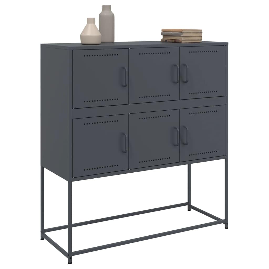 Hothingwell Buffet Acier Anthracite 100,5 x 39 x 107 cm