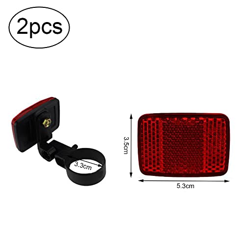NA JarKuen 2 Pcs Front and Back Bike Reflectors Bicycle Wheel Spoke Reflectors Bracket Bike Plastic Tail Lights for Road Bike Mountain Bike - Image 2