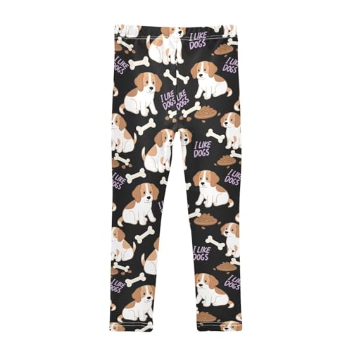 Puppy Bones Dog Food Girls Leggings Ultra Soft Compression Yoga Gym Pants for Kids 4-10T2