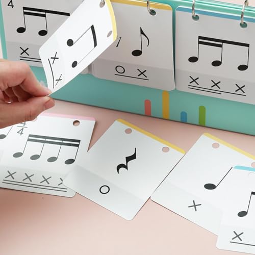 Tarjetas de ritmo musical infantil para aprender notas de piano jugando 6
