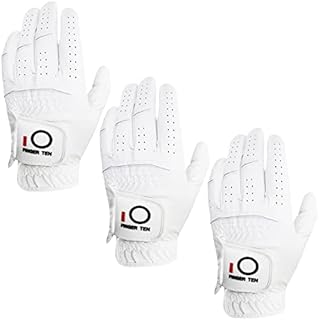 Golf Gloves Men Left Hand For Right Handed Golfer Rain Grip Value 3 PackNOT IN PAIR, Black White All Weather Glove Weathersof Durable, Fit Size Small Medium Large XL