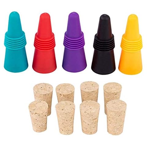 Silicone Bottle Stopper, Wine Bottle Stopper, Multi-Color Reusable Bottle Stopper, for Wine and Beverage Bottles Cover