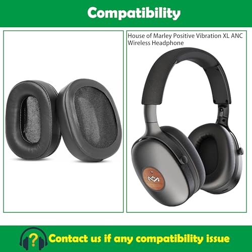 Almohadillas cómodas de reemplazo compatibles con auriculares inalámbricos House of Marley Positive Vibration XL ANC con cuero más suave y espuma miniatura 2