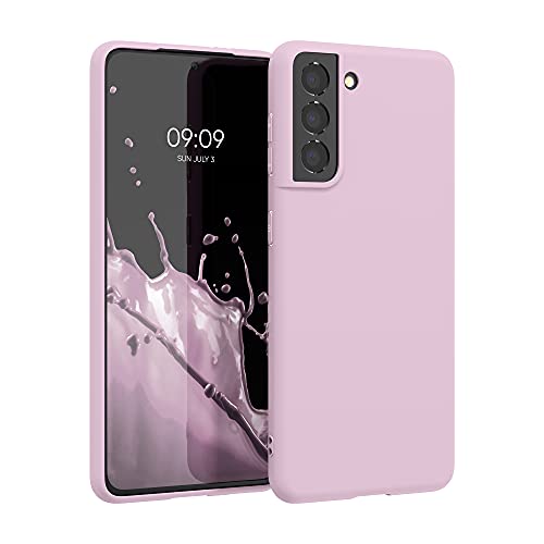 kwmobile Custodia Compatibile con Samsung Galaxy S21 Cover - Back Case per Smartphone in Silicone TPU - Protezione Gommata - malva pastello