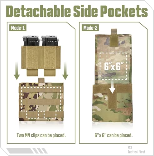 Image of GFIRE Tactical Vest, Quick Release Lightweight Breathable Vest for Training