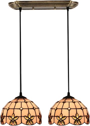 Lámpara Colgante Estilo araña de 8 Pulgadas, de Cristal Amarillo, con Altura Ajustable, luz de Techo.