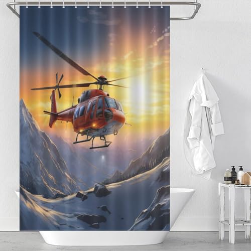 Hélicoptères rideau de douche imperméable 122x183cm pour salle de bain - 2