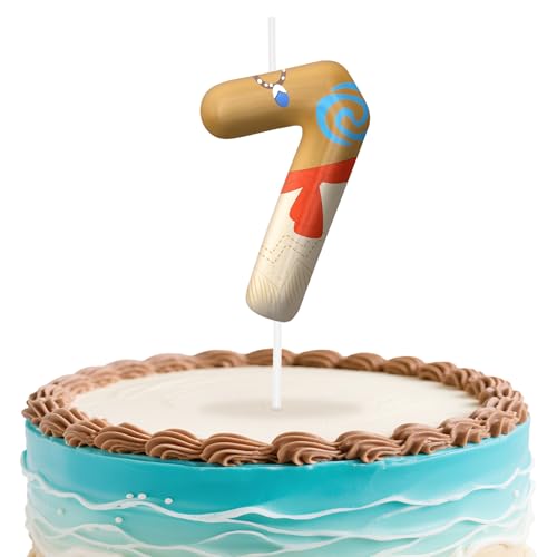 Image of Hawaii Number 7 Birthday Candles, Island Themed Cake Topper for Boys Girls Cake Decorations, Birthday Decorations Party Supplies, Number Candles for Party Decor