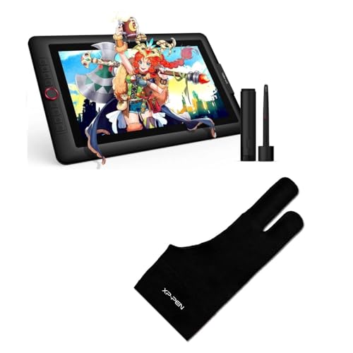Image of 15.6 inch Drawing Tablet with Screen XPPen Artist 15.6 Pro Tilt Support Graphics Tablet & Professional Artist Glove 2-Fingers Glove (Size S) Black