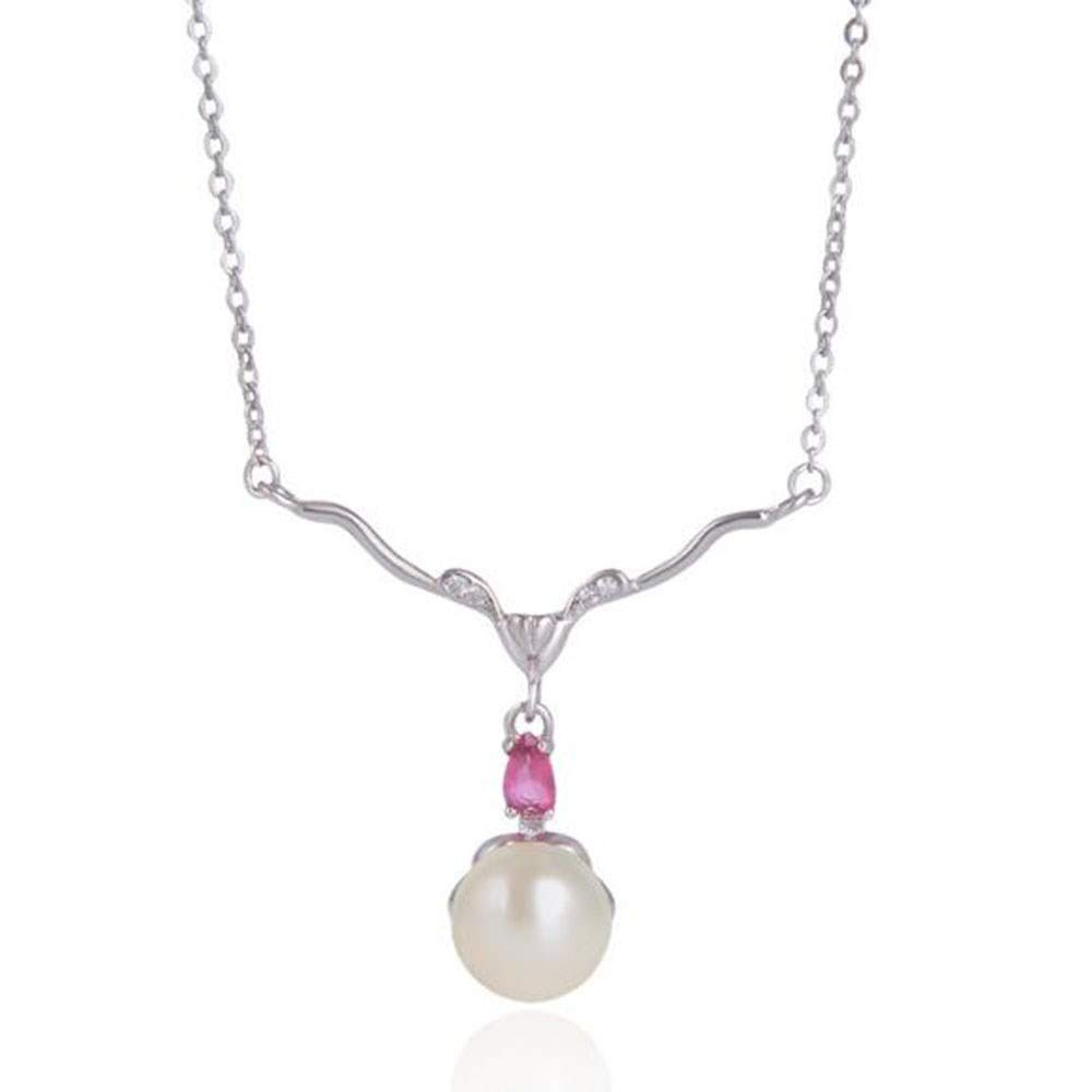 Collier perle d'eau douce en argent sterling pour femme