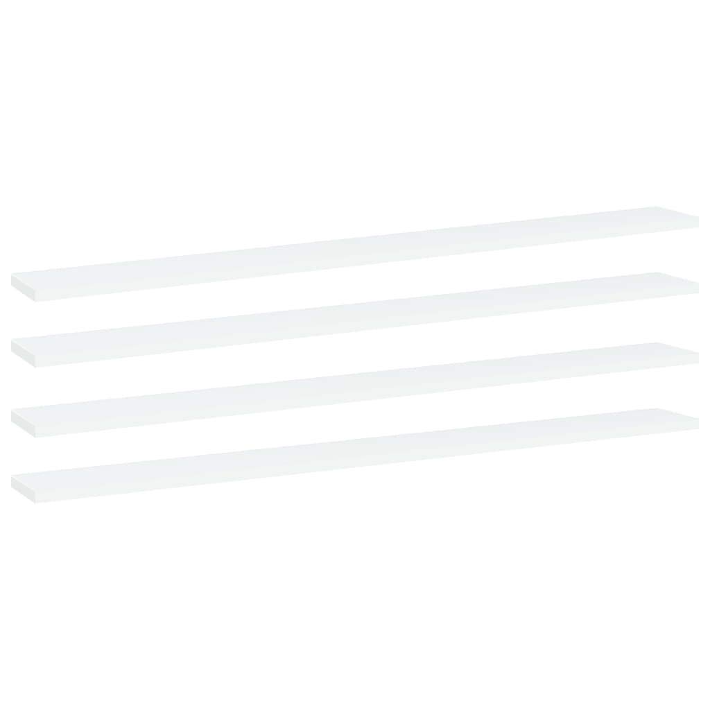 Bücherregal Bretter 4 Stk. Weiß aus Holzwerkstoff 100 x 10 x 1,5 cm, Regalsystem Wandregal Standregal, erweiterbar für Aufbewahrung und Stauraum im Wohnzimmer, Büro, Keller
