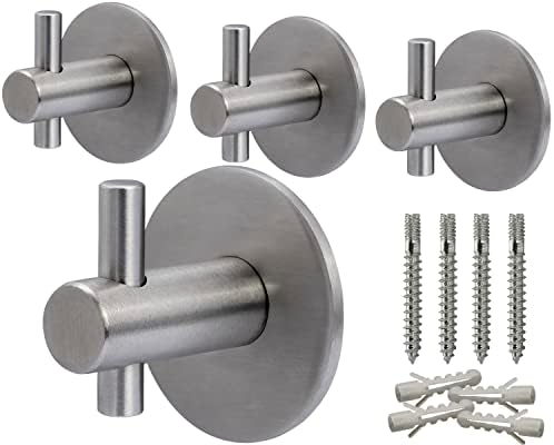 4er Set Edelstahl Kleiderhaken A4 - Perfekt Für Wand & Decke | Robust & Korrosionsbeständig