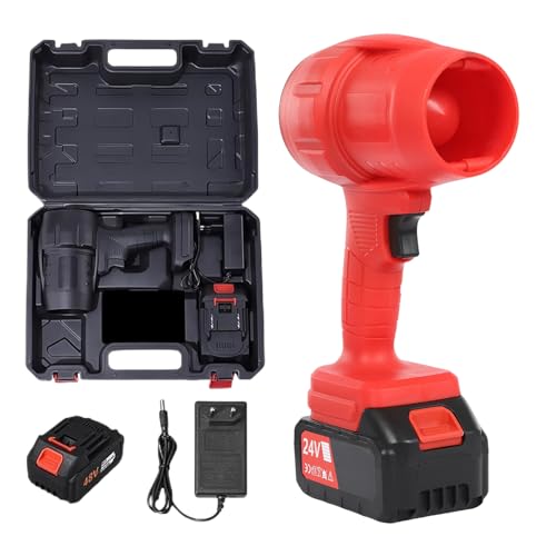 Soplador De Hojas Eléctrico Inalámbrico, Soplador para Nieve y Polvo, Soplador de Hojas Portátil para Jardín Césped Exteriores Coche Hierbro Casa Nieve Camping con Batería y Cargador