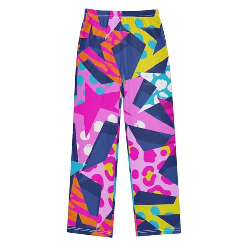 Abstract Star Boys Pants Boys Athletic Pants Long Pant for Boywith Pockets Wide-Leg Size 6-14Y