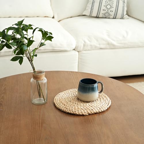 Set de 4 tazas de cerámica para café, 17 oz, azul miniatura 4