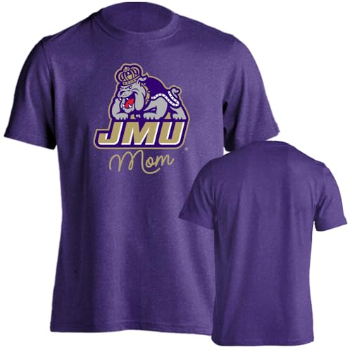 Sport Your Gear James Madison JMU Dukes Mom Proud Parent Short Sleeve T-Shirt (Purple Heather, Medium)