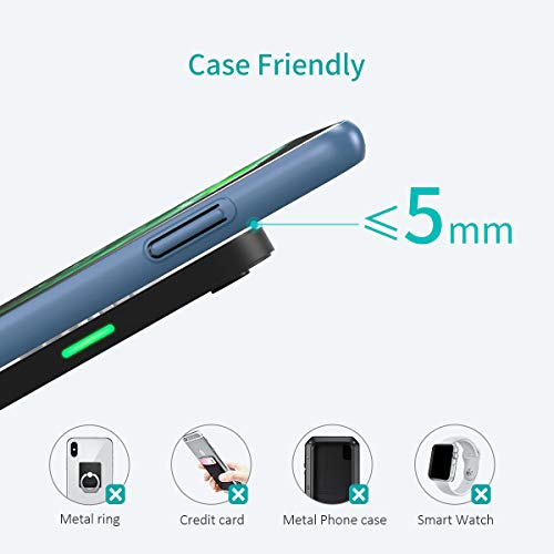CHOETECH Carregador sem fio 7.5/10W com 2 pacotes, QI carregamento rápido para iPhone 12 Pro Max/SE
