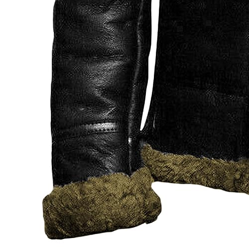 Chaqueta de cuero gruesa para hombre tipo bomber miniatura 2