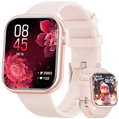 Hwagol Smart Watch (Answer/Make Call) 1.85inch Fitness Tracker, DIY Dials/Pedometer/Calories/Multiple Sport Modes/Voice Assistant, Smart Watches for Women for Android iOS Phones