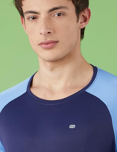 Image of Amazon Brand - Symbol Men's Color Block Active Regular Fit Sports T-Shirt | Round Neck | Half Sleeve (Available in Plus Sizes) Polyester