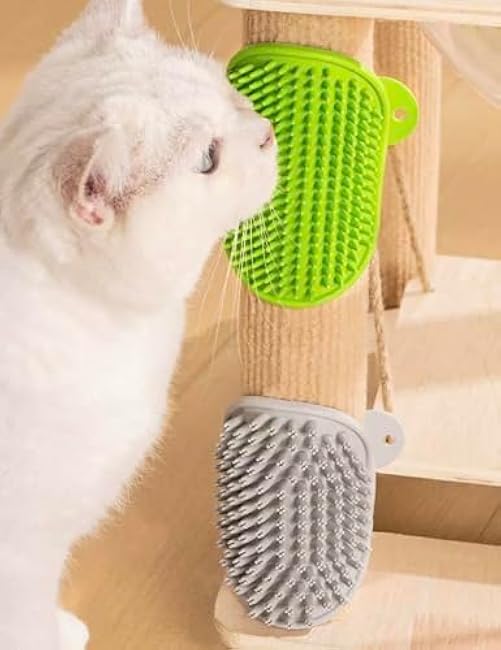 Pet combing itch bath brush artifact multifunctional cat and dog wall corner table leg rubbing itch stick combing to remove floating hair comb (2 pcs) (Blue)-j5QynGZZ