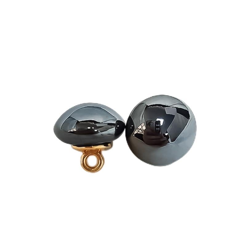 bottoni, Confezione da 50 bottoni con gambo in resina multicolore 10 mm for la lavorazione di tessuti(Black)