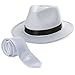 Tigerdoe Fedora Gangster Hat - Mobster Costume - Felt Hat & White Neck Tie - (2 Pc Set) White Fedora Hat