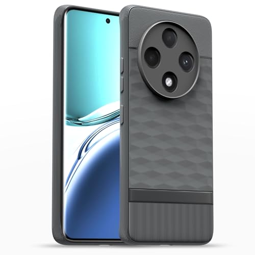 Image of Pikkme Back Cover for Oppo F27 Pro Plus 5G Camera Protection 3D Hexa Cube Design Silicone Protective Bumper Case (Grey)