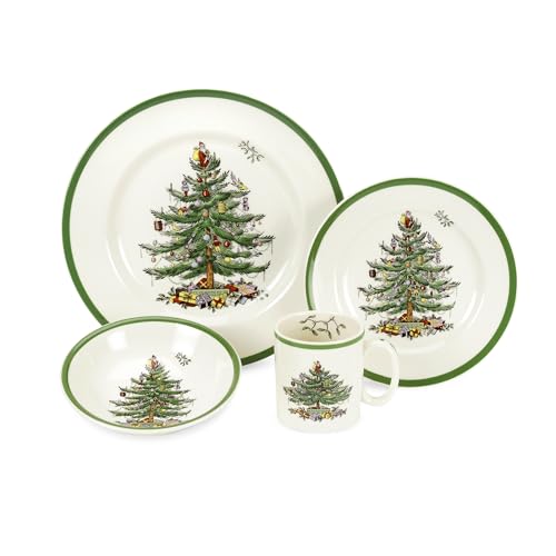 Spode – Christmas Tree – Spode Christmas Tree 4-Piece Place Setting – 9 Oz, Set of 4