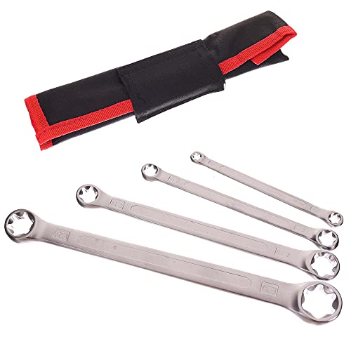 Jeu de clés polygonales TORX E6 8 10 12 14 18 20 24E - Coffret 4 pièces en tissu