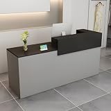 CCUKTFN Empfangstheke, Empfangstresen, Rezeption mit Schublade und offenen Regalen, 100–240 cm Rezeptionstheken, modern für Büro, geeignet für Salons, Büros, Lobbys, Einzelhandelsgeschäfte
