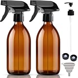 Otauoaea Lot de 2 Vaporisateur en Verre, 500ML Flacon Pulvérisateur Ambré Flacons Vaporisa...