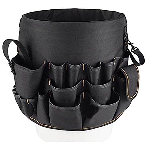 Pssopp Garten Eimer Werkzeug Organizer Gartengeräte Eimer Tasche Garten Werkzeugtasche Wasserdichter 600D Gartenwerkzeuge Organizer für BAU Gartenarbeit Tischler