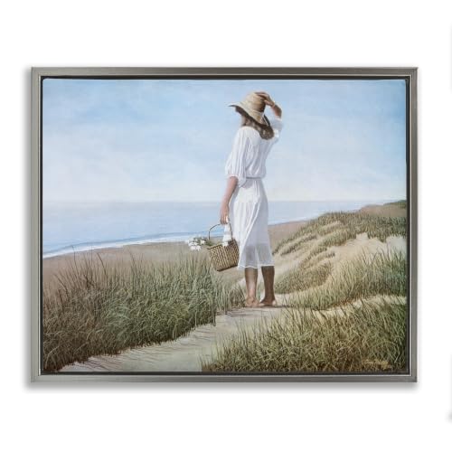 Peaceful Beach Shore Landscape View, 16 x 20 Inch Canvas in Floater Frame