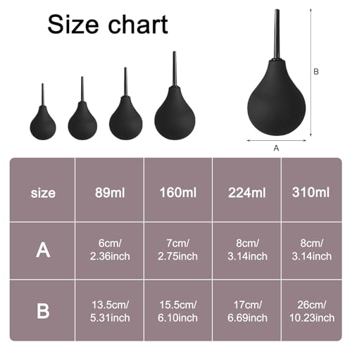 SSKHE Einlauf Ampulle, Analdusche Ampulle, Geeignet Für Männer Und Frauen, 89ml, 160ml, 224ml, 310ml, WiederverwendbaRes Silikon, Mit Feiner Düse, Sicher Und Komfortabel (89ml)