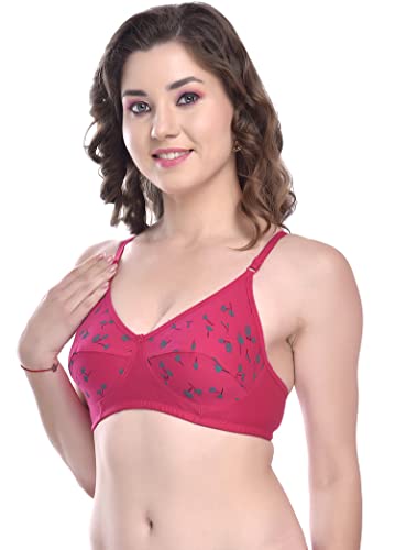 Image of Full Coverage Non Padded Wire Free Daily Use Regular Printed Bra for Women and Girls in Multicolor