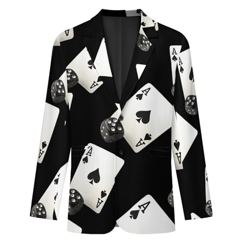Aces-Spades Playing Card Dice Casual Men's Blazers Two Button Lapel Suits Jacket Lightweight Sport Coats4