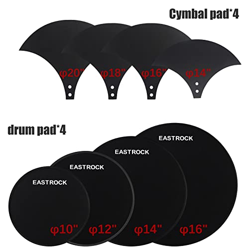 Eastrock Drum Mute Pads Set 11 Pieces With Cymbal Pad + Hi Hats Set Pad thumb #2