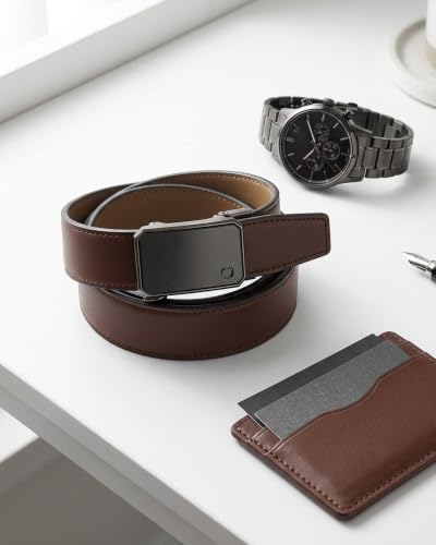 Image of CHAOREN Ratchet Belt Men - 35mm Mens Belt Leather for Casual Jeans - Versatile Fit, Customizable Style
