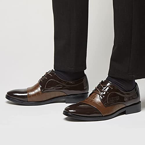 HINDOLA Men's Dress Shoes Leather Mens Oxfords Business Wingtip Formal Oxford Retro Derby Dress Shoes for Men2