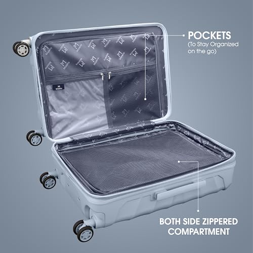 Image of Maleta Crescent Set of 3 | Small + Medium +Large |TSA Lock,Expandable,Anti-Theft Zipper,Wet-Dry Compartment |Trolley Bags | Luggage|Suitcase for Travel (Silver, Set of 3 (Small-Medium-Large))