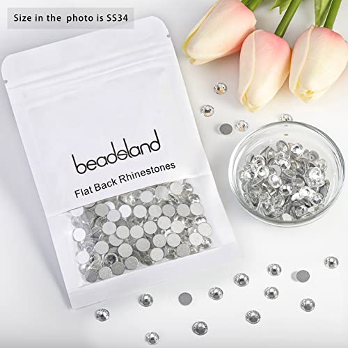 Image of Beadsland Flat Back Crystal Rhinestones,Crystal, SS34, 288pcs