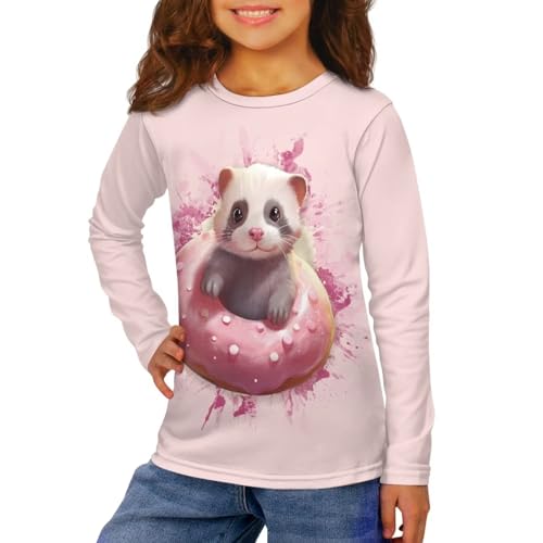 Image of Long Sleeve Shirts for Girls Casual Crewneck Tops Fall Winter Outfits for 3-16 Years Old